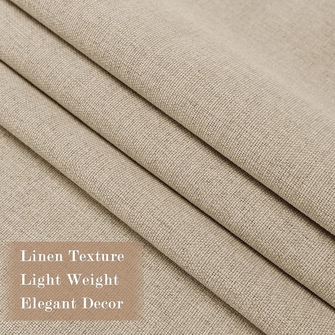 120" Wx108 L Linen Room Divider Drapes for Doorway/Glass Window/Sliding Door/Patio, Extra Wide Pinch Pleated Full Blackout Curtains for Girls Boys Teen Kids Room, 1 Panel, Sand Beige
