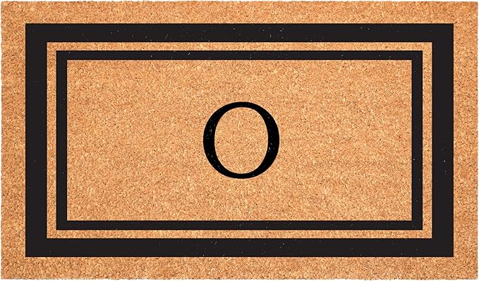 Calloway Mills 152962436O Black Border 24" x 36" Monogram Doormat, (Letter O)