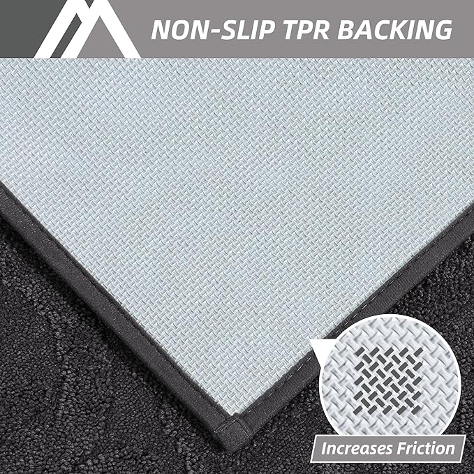 COSY HOMEER-Door-Mat-Non-Slip-Entryway-Rug 36”x60” Absorbent Welcome Mats Washable Dirt Trapper Door Mat Entrance Floor Mats for Front Back Doormats and Wet Shoes,Dark Grey