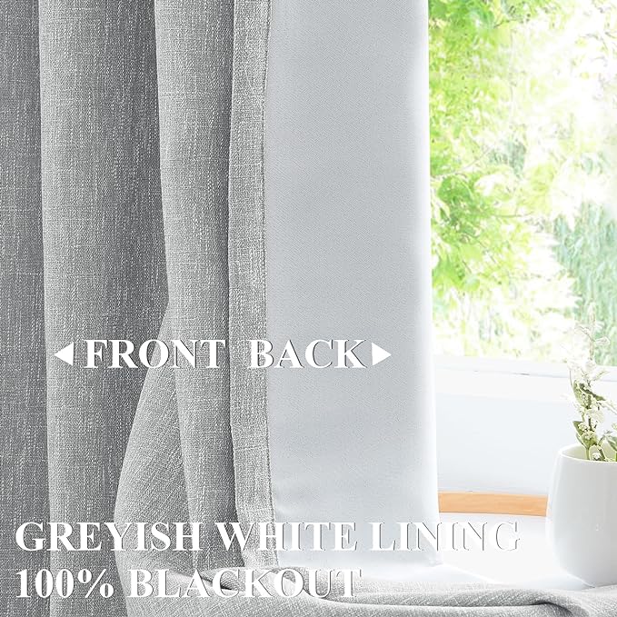 Vision Home Silver Grey Pinch Pleated Full Blackout Curtains Room Darkening Window Curtains 102 inch for Living Room Bedroom Thermal Insulated Pinch Pleat Drapes with Hooks Back Tab 2 Panel 40"Wx102"L