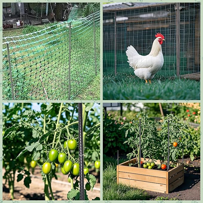 VVOKGO Rebar Stakes 24 Inch Ground Straight Concrete Form Stakes Heavy Duty (8pcs), 3/8" Diameter Metal Steel Spikes Anchors with Chisel Point End for Plant Support, Garden Border,Landscape Edging