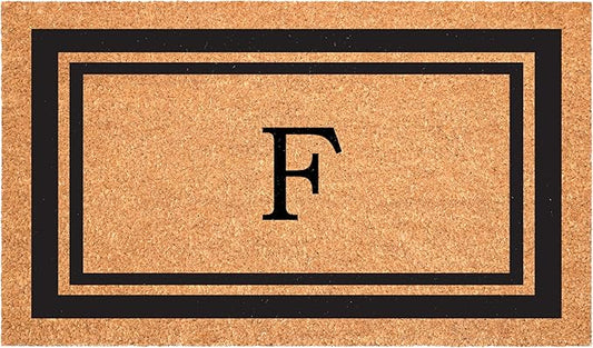 Calloway Mills 152962436F Black Border 24" x 36" Monogram Doormat, (Letter F)