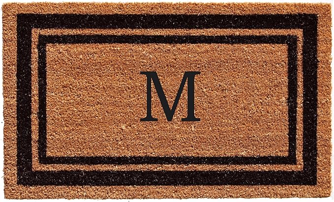 Calloway Mills 152963672M Black Border 36" x 72" Monogram Doormat Letter (M)