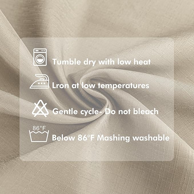 HolidayIdeas Linen Outdoor Curtains for Patio Waterproof 4 Panels Cream Outside Curtains 84 inch Length-Indoor/Outdoor Gazebo Wide Curtains Weatherproof, Privacy for Pergola, Porch, Cabana 110"x84"