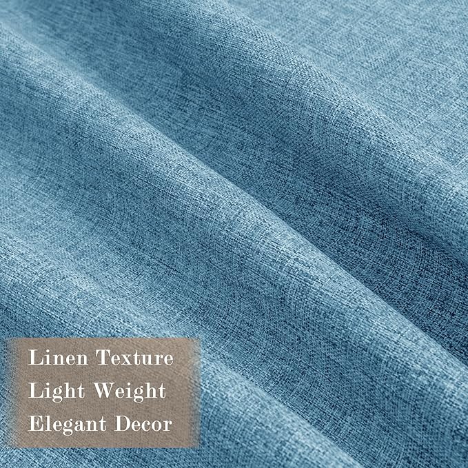 Full Blackout Privacy Curtains, 240 Inch Extra Wide Linen Blend Drapes, Pinch Pleat Window Drapery for Room Divider Storage/Space Room Separation, 1 Panel, W 240" x L 102", Blue