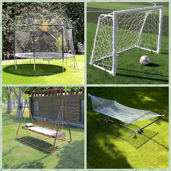 VVOKGO Rebar Stakes 12 Inches J Hook Heavy Duty Chain Link Fence Stakes, 32 Pcs Metal Long Tent Spikes Ground Anchors for Wire Fencing, Dogs Digging, Camping Tents, Swings, Greenhouse, Black