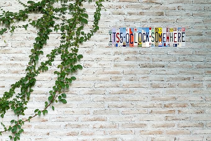 Tin Sign Wall Decor Bar Signs For Bar Decor Its 5 O'Clock Somewhere Sign Funny Vintage Bar Accessories Drinking Signs Gifts for Men16 x 4 Inches