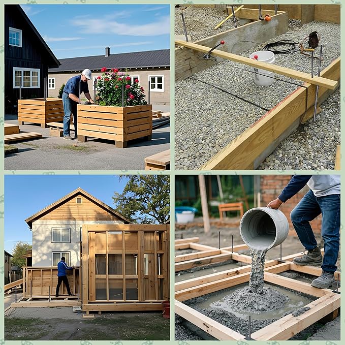 VVOKGO Rebar Stakes 16 Inches Ground Concrete Form Stakes (54pcs), Straight Metal Spikes Heavy Duty with Chisel Point End, 5/16" Diameter Steel Anchors for Fence, Concrete Timber, Garden Plants, Black