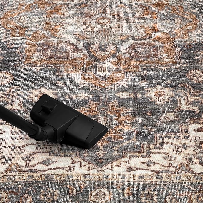 Keen Home Design 6x9 Rug - Machine Washable Area Rug with Non-Slip Backing, Ideal for Living Room, Dining Room, Bedroom - Vintage, Easy Clean, Durable, Low Pile Rug - (6' x 9')