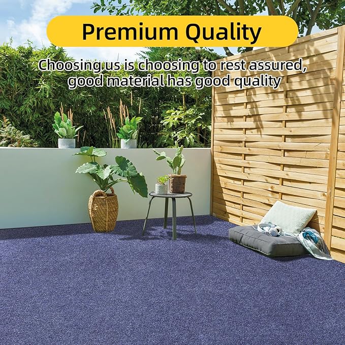 Marine Carpet,5 FT x 25 FT Deep Blue Indoor Outdoor Carpet 0.2" Thick Boat Carpet with Water-Proof TPE Backing, Non-Slide Outdoor Marine Carpet Roll for Home, Patio, Porch, Deck