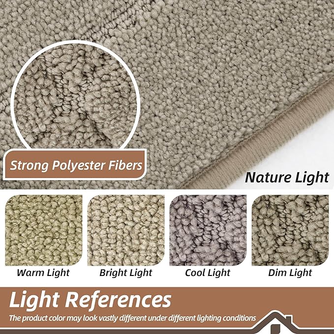 BEQHAUSE Dirt Trapper Door Mat 32" x 48", Doormat Non-Slip Entryway Rugs Washable, Dog Door Mat Stain Resistant and Absorbent Welcome Floor Mat for Front Back Door, Muddy Wet Shoes & Paws, Beige