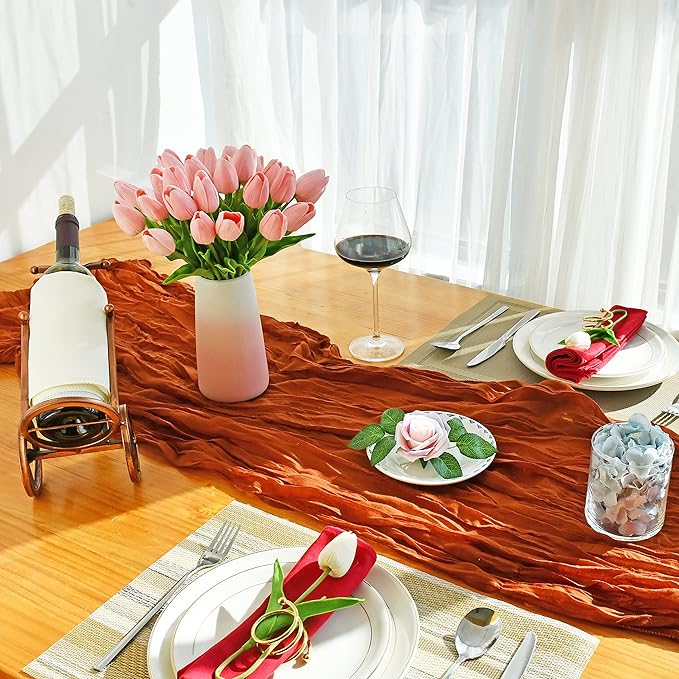 Mandy's Artificial Tulips 28 Stems Light Pink with Gradient Pink Vase PU Faux Flowers for Wedding Home Decor 13.5 Inch