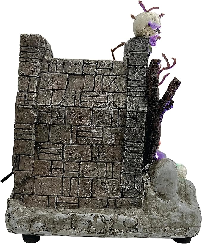 Animated Drainpipe Ghoul Halloween Figurine | Spooky Town Collection Accessories with Multi-Color LED, Motion and Sound for Halloween Decorations | 8.66 Inch