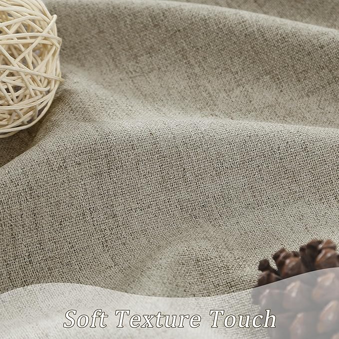 RAIN CITY Blackout Taupe Curtains 94 Inch Long for Bedroom Living Room Linen Textured Farmhouse Room Darkening/Thermal/Noise Reduction Window Treatment Drapes with Hooks 2 Panels, 2x50Wx94L in