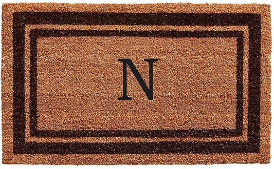Calloway Mills 152982436N Brown Border 24" x 36" Monogram Doormat (Letter N)