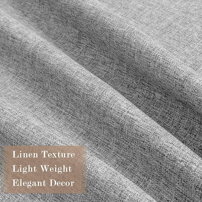 Light Grey Pinch Pleat 100% Blackout Drapes Linen Blend, Room Divider, Room Darkening, Energy Saving, Furniture Protecting, Light Blocking Extra Wide Privacy Curtains, 200Wx108L, 1 PC