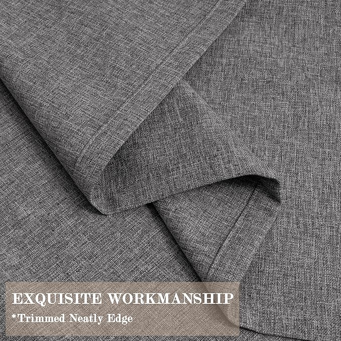 120" Wx96 L Linen Room Divider Drapes for Doorway/Glass Window/Sliding Door/Patio, Extra Wide Pinch Pleated Full Blackout Curtains for Girls Boys Teen Kids Room, 1 Panel, Natural Grey