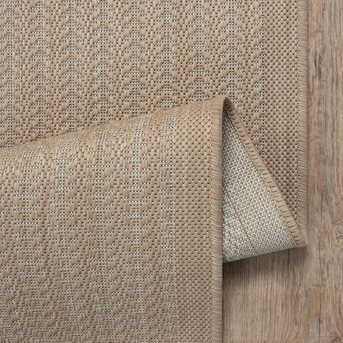 Adiva Rugs Outdoor Indoor Area Rug, Weather Resistant, Easy to Clean, Stain Resistant Floor Mat for Dining Room, Backyard, Deck, Patio (Natural Beige, 2' x 3')