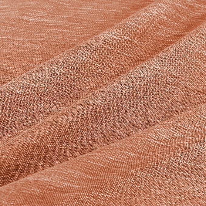 MYSKY HOME Burnt Orange Curtains for Bedroom 84 Inch Length, Living Room Curtains & Drapes Boho Semi Sheer Light Filtering for Sliding Glass Door Windows Soft Elegant, 50" x 84", Orange, 2 Panels