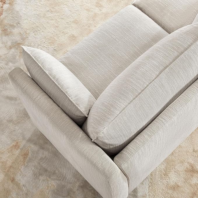 CHITA Sectional Modular Down Filled Loveseat Sofa, Comfty Feather Loveseat Cloud Couch, FSC Certified Modular Sectional Couch for Living Room, 80 inch Width,2 Seat Modular Sofa, Snow