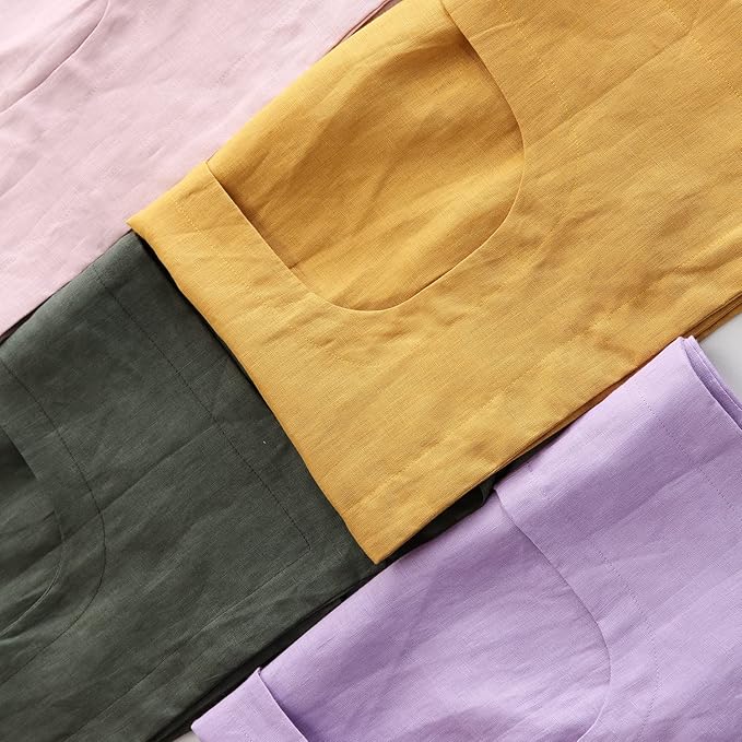 Amazhiyu 100% Linen Door Hanging Laundry Hamper Bag, 19x27 Inches Lilac