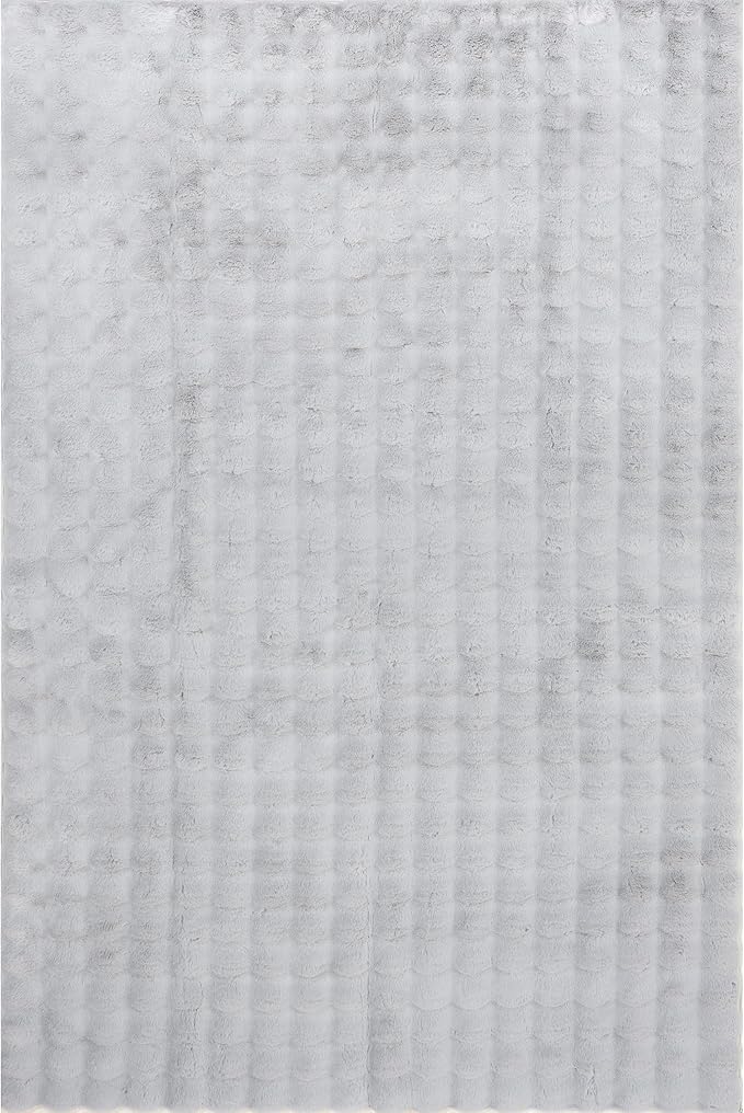 nuLOOM 5' x 8' Cozy Plush Area Rug, Machine Washable, Non-Slip, Soft Fluffy Shag Carpet for Living Room Bedroom Kids Room Nursery Home Decor, Jeni Silver