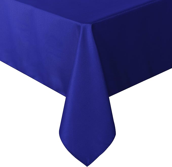 sancua Rectangle Tablecloth - 60 x 102 Inch - Stain and Wrinkle Resistant Washable Polyester Table Cloth, Decorative Fabric Table Cover for Dining Tables, Buffet Parties and Camping, Blue
