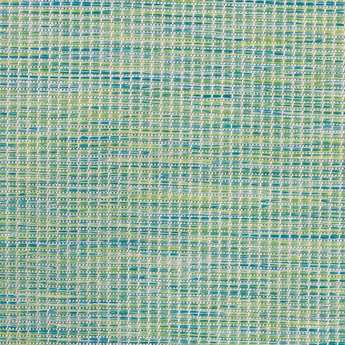 Nourison Positano Indoor/Outdoor Blue/Green 9' x 12' Area Rug, Easy Cleaning, Non Shedding, Bed Room, Living Room, Dining Room, Backyard, Deck, Patio (9x12)