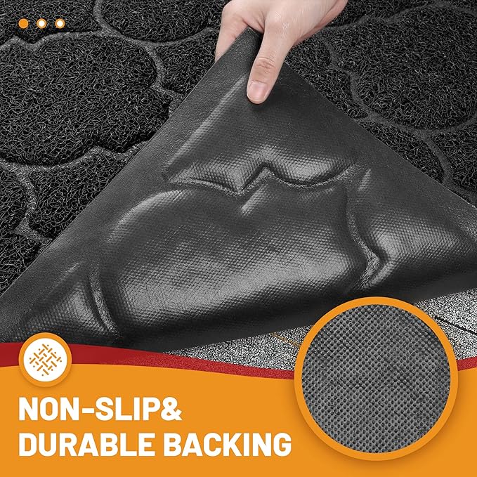 Cosyearn Door Mat, Front Door Mat, 46x35, Welcome Mats for Entryway,Garage,High Traffic Areas, Jumbo Size, Doormat Entrance, Waterproof Mat, Easy Clean, Outdoor Indoor Floor Mat,Non Slip (Black)