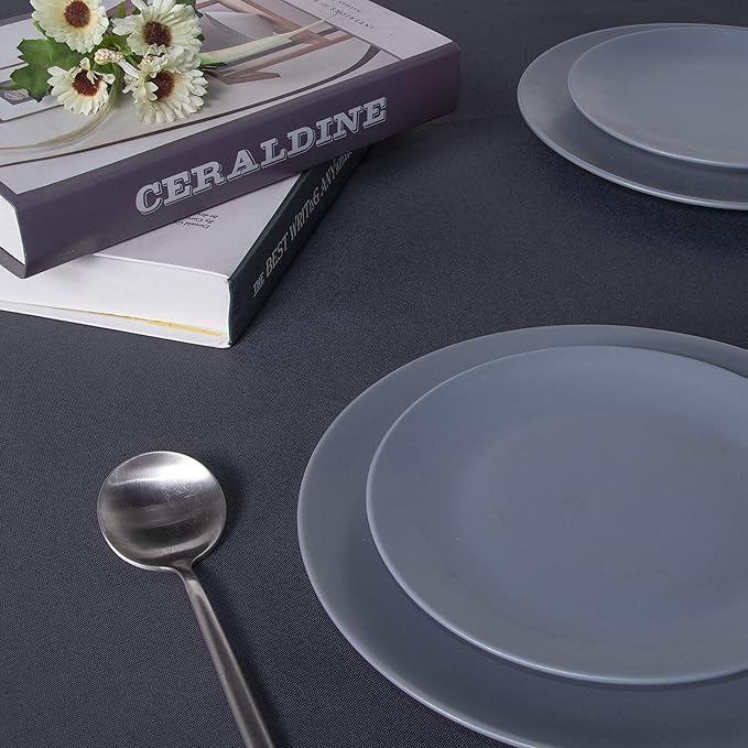 sancua Rectangle Tablecloth - 90 x 132 Inch - Water Resistant Spill Proof Washable Polyester Table Cloth, Decorative Fabric Table Cover for Dining Tables, Buffet Parties and Camping, Grey