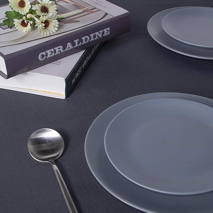 sancua Square Tablecloth - 60 x 60 Inch - Water Resistant Spill Proof Washable Polyester Table Cloth, Decorative Fabric Table Cover for Dining Tables, Buffet Parties and Camping, Grey