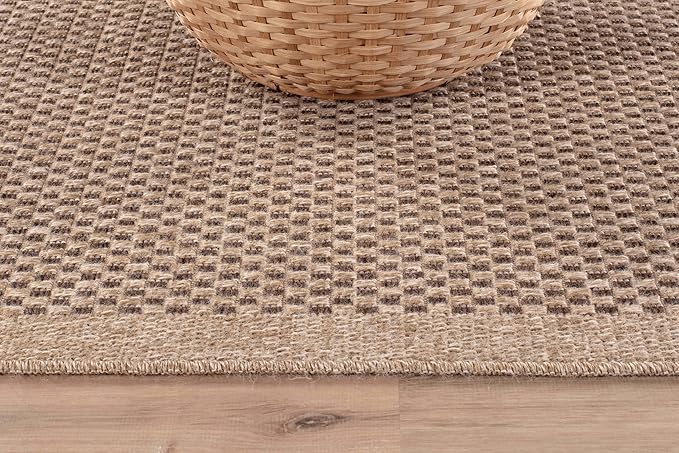 CAMILSON Indoor and Outdoor Runner Rug Natural Sisal Boho Woven Design Easy-Cleaning Non Shedding Fiber Living Room Bedroom Garden Patio and Kitchen Washable Outside Carpet Alfombras (2x7)