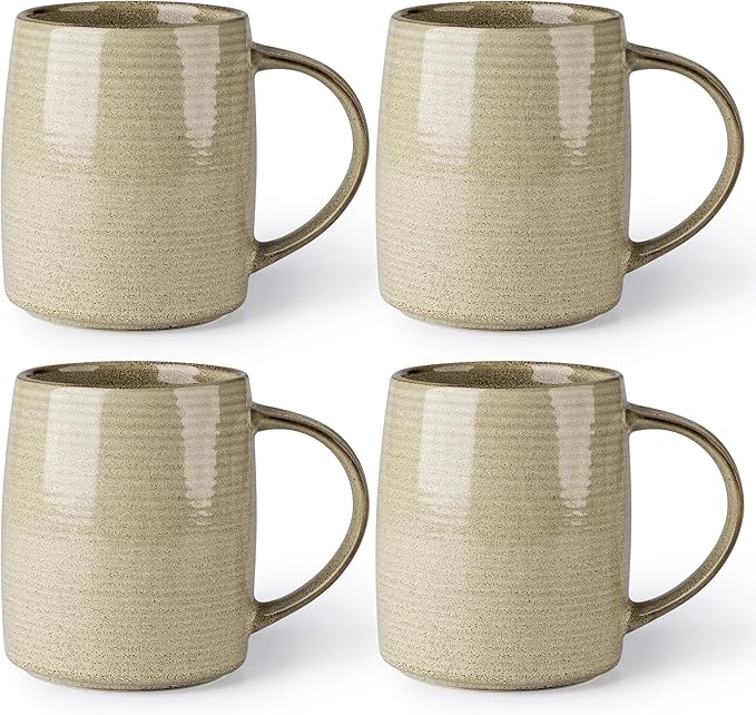 GBHOME Large Coffee Mugs Set of 4, 18oz Handmade Ceramic Coffee Mugs Set with Gradient color for Latte/Tea/Beer/Hot Cocoa, Dishwasher & Microwave Safe, Cappuccino