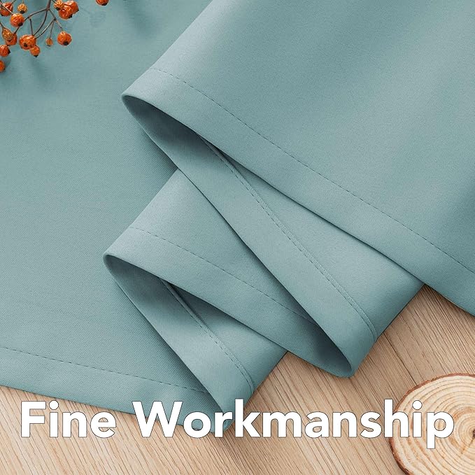 H.VERSAILTEX Blackout Curtains for Bedroom Thermal Insulated Room Darkening Living Room Curtains 63 Inch Long Grommet Privacy Protection Window Curtain Panels/Drapes, 2 Panels, Mineral Blue