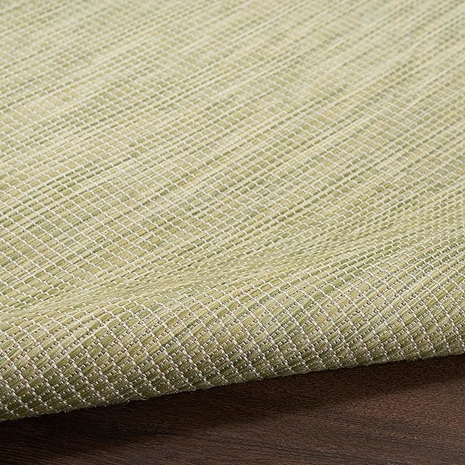 Nourison Home Positano Indoor/Outdoor Green 5' x 7' Area Rug, Easy Cleaning, Non Shedding, Bed Room, Living Room, Dining Room, Backyard, Deck, Patio (5x7)