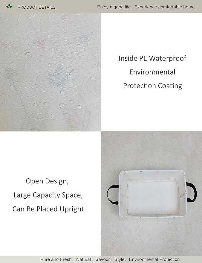 Rectangular Folding Laundry Basket,waterproof Canvas Basket,gift basket,Suitable for children's room,Office,Clothes,Toys Storage (Pink Arrow)