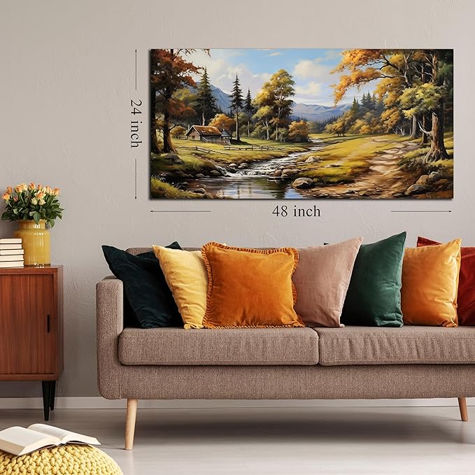 Natural Landscape Pictures for Living Room Wall Decoration,Large Farmhouse Wall Decor Office Canvas Wall Art 29 x 59 Inch