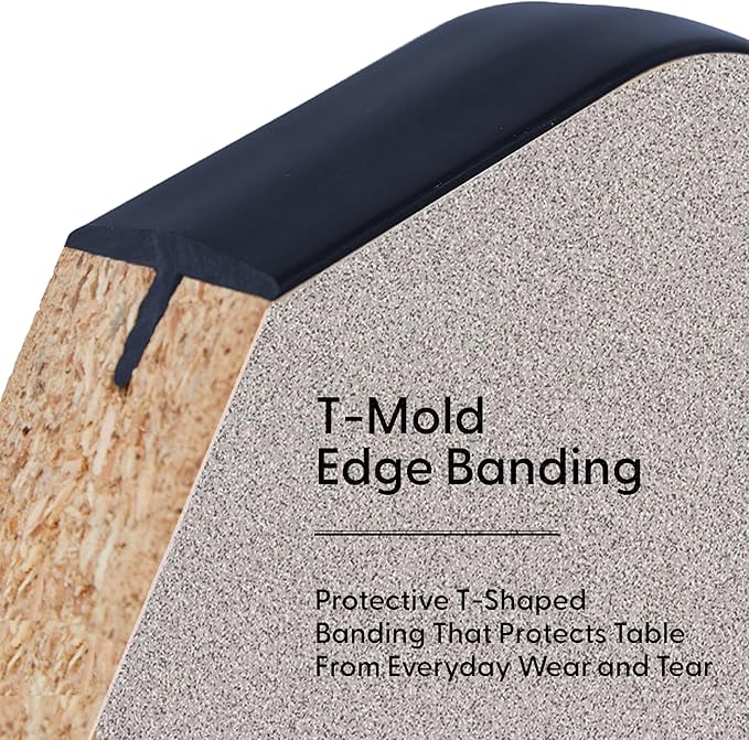 Factory Direct Partners FDP Rectangle Activity School and Classroom Kids Table (24 x 60 inch), Chunky Toddler Legs, Adjustable Height 15-24 inches - Gray Top and Navy Edge