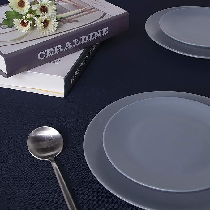 sancua Square Tablecloth - 60 x 60 Inch - Water Resistant Spill Proof Washable Polyester Table Cloth, Decorative Fabric Table Cover for Dining Tables, Buffet Parties and Camping, Navy