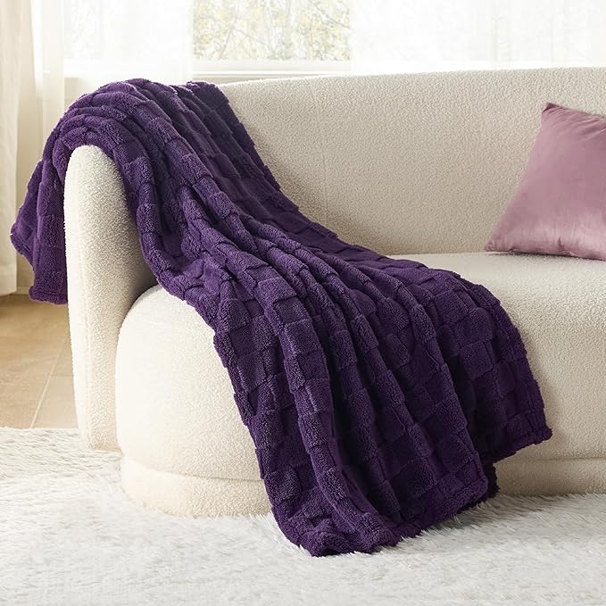 Bedsure GentleSoft Purple Throw Blanket for Couch - Super Soft Cozy Blankets Gifts for Women Men Girls, Cute Small Fleece Throws for Bedroom Home Decor, 50x70 Inches