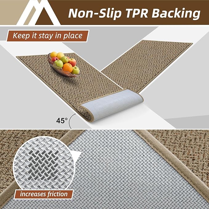 COSY HOMEER-Door-Mat 32"x48" Non Slip Absorbent Entryway Rugs Dirt Trapper Doormats Washable Entrance Mats Low Pile Welcome Floor Mat for Front Back Door and Entry Mats,Taupe