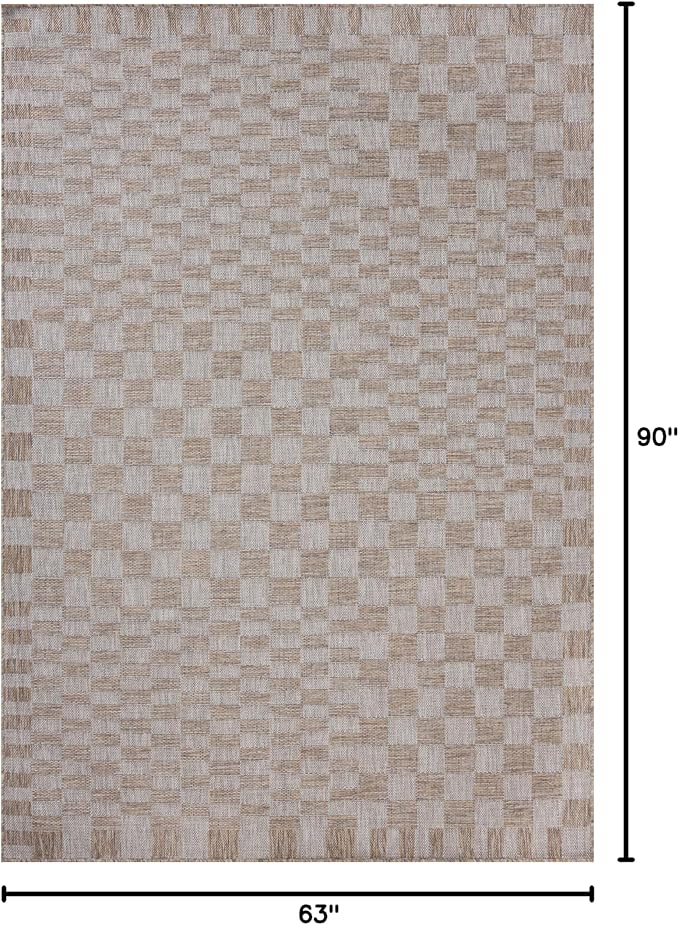 Loloi Amber Lewis Topanga Collection TOP-03 Natural/Dove 5'-3" x 7'-6" Indoor/Outdoor Area Rug