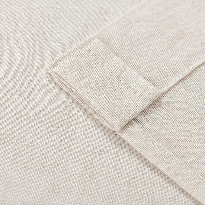Joydeco Custom Linen Curtains for Living Room, Light Filtreing Curtain 1 Panel Light Filtering Rod Pocket Back Tab (Ecru, Custom Size)