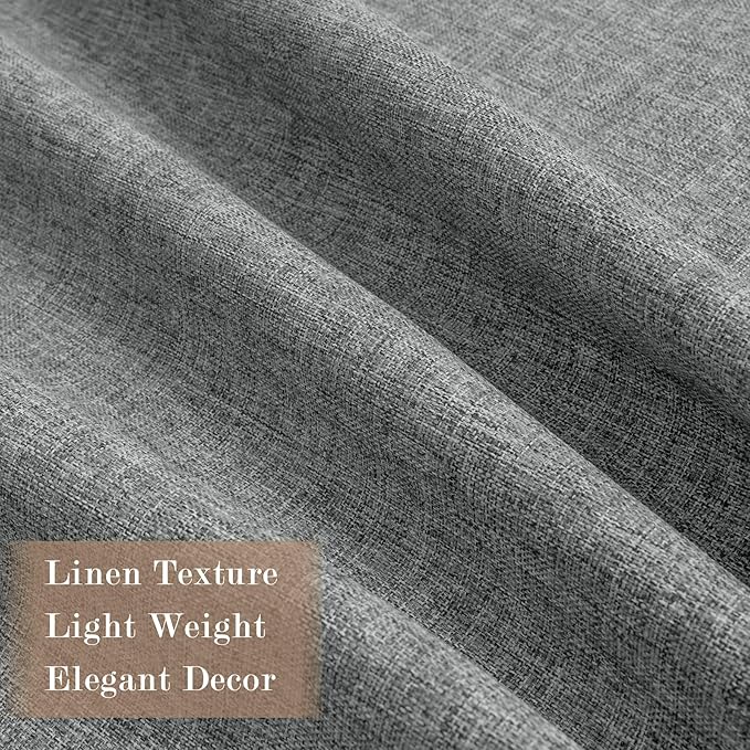 Full Blackout Privacy Curtains, 240 Inch Extra Wide Linen Blend Drapes, Pinch Pleat Window Drapery for Room Divider Storage/Space Room Separation, 1 Panel, W 240" x L 96", Mid Grey