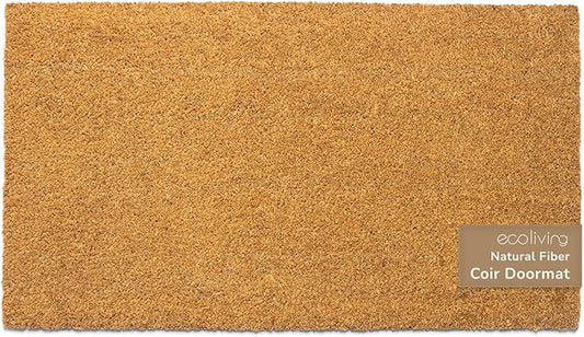 Welcome Doormats, Natural Coco Coir Mats with Non-Slip PVC Backing, Indoor Outdoor Mats for Home & Office, Floor Mats for Door Decor, Patio Decor, Plain Entry Mat, Beige, 30"x17"