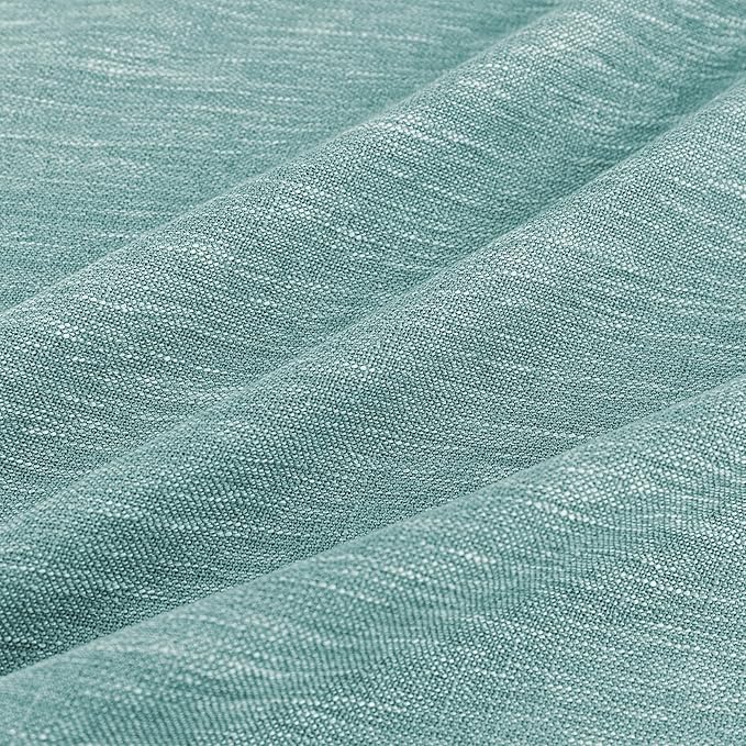 MYSKY HOME Sheer Curtains 63 Inch Length for Bedroom, Window Curtain Panels Light Filtering Privacy Protect Drapes Set, Boho Farmhouse Style Texture Soft Touch, 50" x 63", Turquoise, 2 Panels