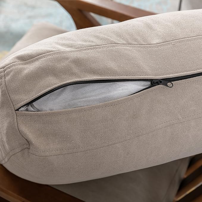 chairus Mid Century Accent Armchair Modern Upholstered Lounge Chair Compfy Leisure Arm Chair for Living Room Fireplace/Bedroom/Reception/Dorms, Denim Fabric Beige