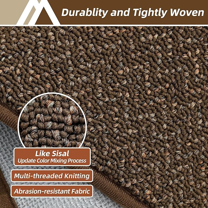 COSY HOMEER-Door-Mat 32"x48" Non Slip Absorbent Entryway Rugs Dirt Trapper Doormats Washable Entrance Mats Low Pile Welcome Floor Mat for Front Back Door and Entry Mats,Brown