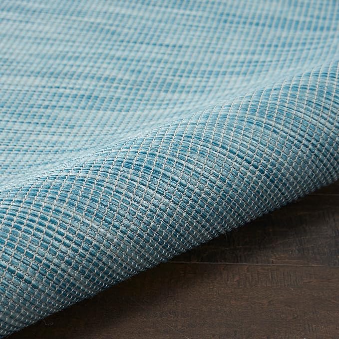 Nourison Positano Indoor/Outdoor Aqua 10' x 14' Area Rug, Easy Cleaning, Non Shedding, Bed Room, Living Room, Dining Room, Backyard, Deck, Patio (10x14)