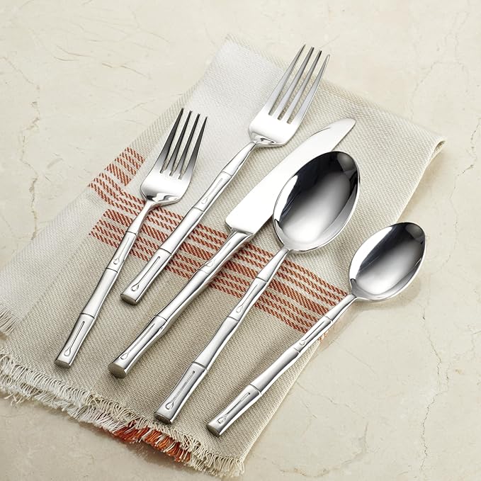 Hampton Forge Hampton Signature – Bamboo – 20 Piece Flatware Set, Service for 4